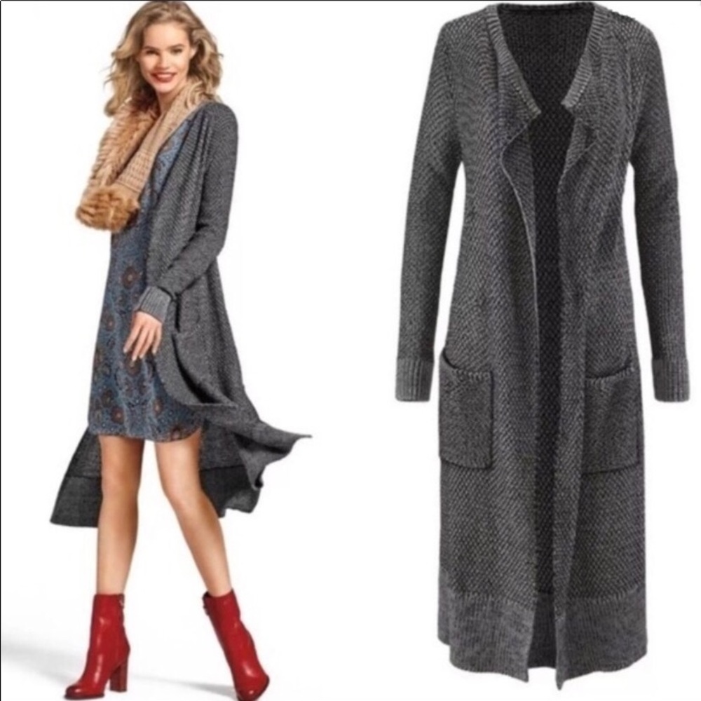 CAbi Charcoal Open Front Cardigan - Picture 2 of 7